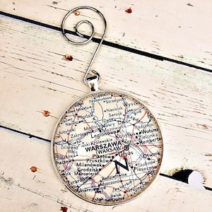 Warsaw ornament, Poland Ornament, Polish Ornament, Map Ornaments, Ornament Personalized, FREE SHIPPING, Map Ornament