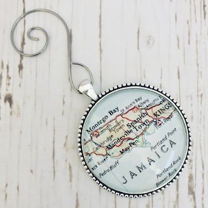 Jamaica Map Ornament, Jamaica Ornament, Christmas Ornament, Souvenir, Keepsake, Ancestry Gift, Hostess Gift, Holiday, Gift for Travelers