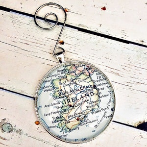 Ireland Map Ornament, Dublin ornament, Cork, Galway, Ireland, Irish Ornament, Map Ornament, Christmas Ornament