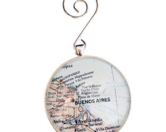 Adorno de Buenos Aires, Adorno de Argentina, Buenos Aires, Argentina, Sudamérica, Adornos de mapas, Árbol de viajes, Adorno de mapa