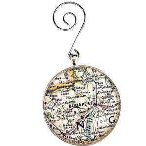 Budapest ornament, Hungary Ornament, Budapest, Hungary, Hungarian Ornament, Map Ornaments, Travel Tree, Map Ornament