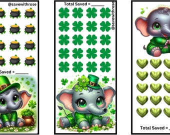 St Patrick's Day Elephant Mini Savings Tracker