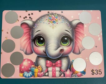 Set of 2 Birthday or Celebration savings with baby elephants