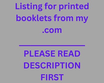 Listing for printed copy of digital booklets from .Com
