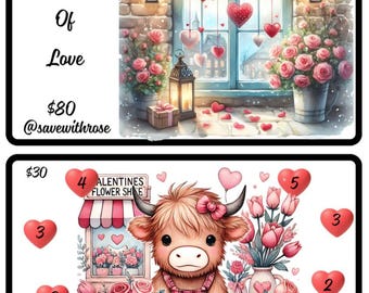 Cow valentines set