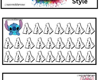 Billetes de letras - Estilo extraterrestre azul A6