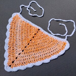 Foulard arancione, bandana all'uncinetto fatta a mano, foulard
