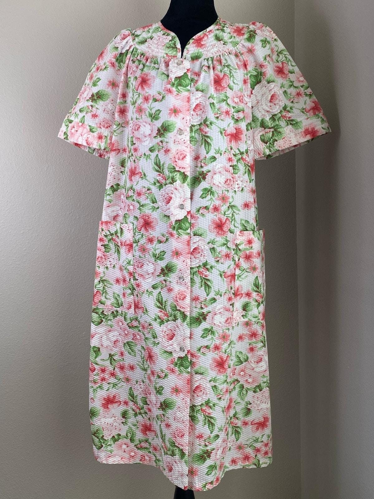 ❤︎ mumu❤︎ 80s Vintage Floral Seersucker Mumu in Size S - Etsy