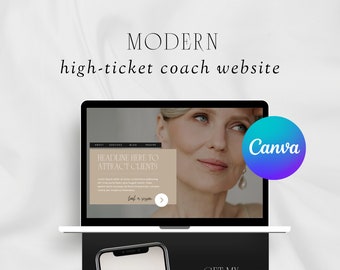 Sito web Canva / Sito web di coaching patrimoniale / Modello sito web Canva Modello business / marketing / Sito web per piccole imprese / Tema sito web