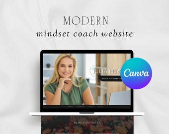 Sito web Canva / Sito web di coaching mentale / Modello sito web Canva Modello business / marketing / Sito web per piccole imprese / Tema sito web