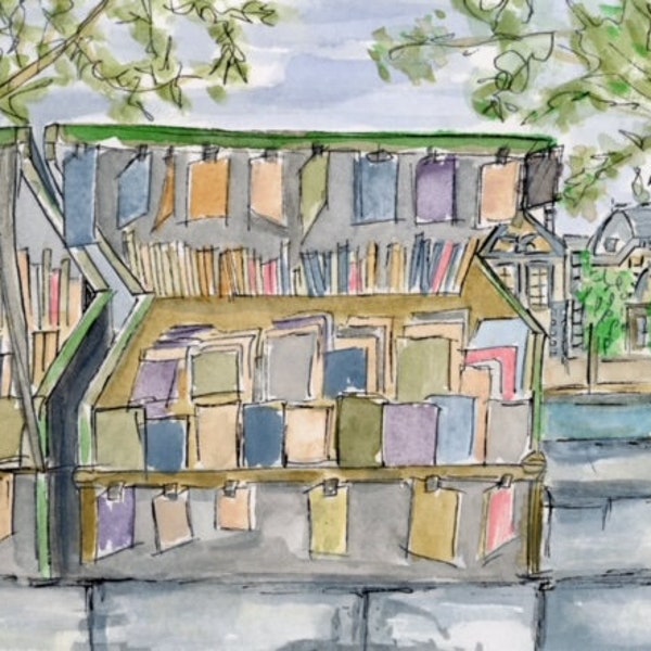 Book Stalls Along the Seine River in Paris