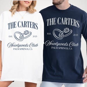Newlyweds Shirts Mr and Mrs Tees Honeymoon Club Shirts Just Married Shirts Custom Name Honeymoon Tshirt Hubby and Wifey Shirt Couple Tee