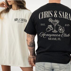 Newlyweds Shirts Mr and Mrs Tees Honeymoon Club Shirts Just Married Shirts Custom Name Honeymoon Tshirt Hubby and Wifey Shirt Couple Tee