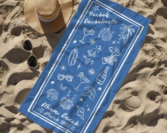 Custom Bachelorette Beach Towel: Bridal Shower Gift, Bride Tribe