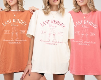 Last Rendez Veuve Bachelorette Party Shirt Veuve Before Vows Bach Tshirt Custom Bridal Party Tees Champagne Bachelorette Party Luxury Bach