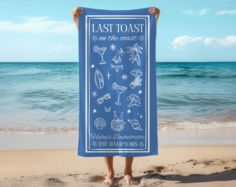Custom Bachelorette Beach Towel: Coastal Bridal Shower Gift