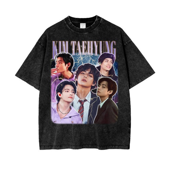 BTS V - KIM Taehyung Acid Wash Oversize T-shirt - 250 GSM - Etsy