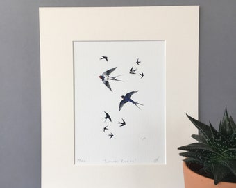 Barn Swallow | Fine Art Print | Limited Edition | Mounted Artwork | Giclee | Bird Art | Wall Art