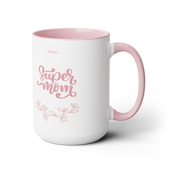 Super Mom zweifarbige Kaffeetasse: Start in den Tag mit Stil und Geschmack!