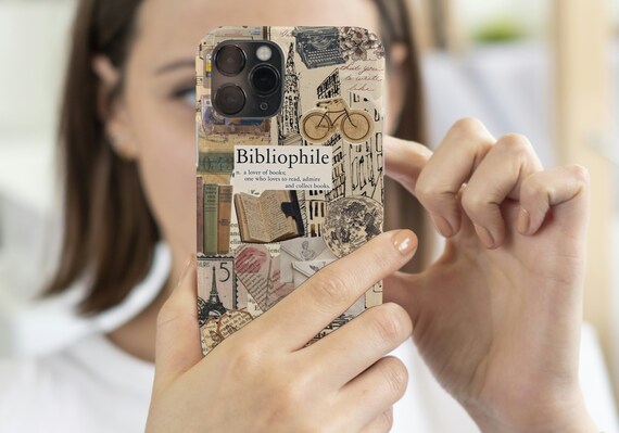 Bibliophile Book Collage Phone Case: Literary Gift
