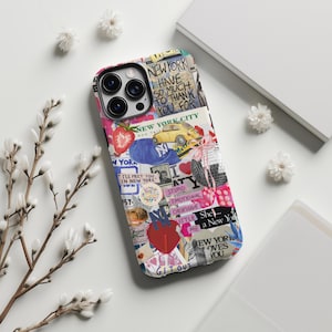 Etui na telefon New York City Collage na iPhone'a 16 15 14 13 12 11 Pro Max Samsung Galaxy, NYC Słodki modny prezent dla niej