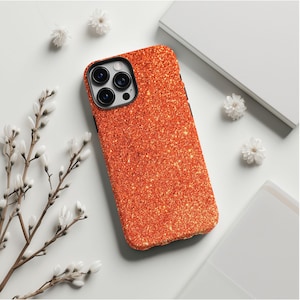 Orange Sparkle MagSafe iPhone Case: Trendy Protective Joy Cover