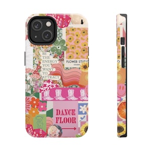 Vintage Girly Collage Phone Case: Pink Coquette Cowgirl Disco