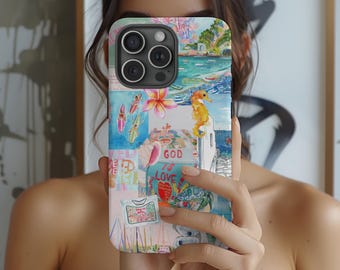 Summer Beach Collage Phone Case: Christian Faith, God is Love