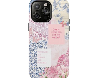 Christian Collage MagSafe Phone Case: Bible Verse Religious Gift