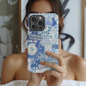 Cowgirl Western Collage Phone Case, Howdy Cowboy Rodeo Aesthetic iPhone 15 14 13 12 11 Pro Max Samsung Galaxy 24 23