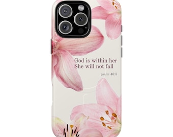 MagSafe Christian Floral Phone Case: Bible Verse Religious Gift