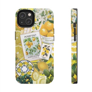 Italien Sommer ästhetik Collage iPhone Fall 15 14 13 12 11 Pro Max Samsung Galaxy 23 24 Gelbe Zitrone Geschenk für sie Coquette Küsten niedlichen Cover