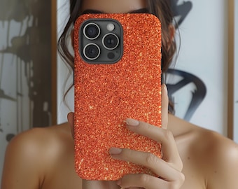 Capa para iPhone Sparkle Girl Laranja: Estampa brilhante da moda