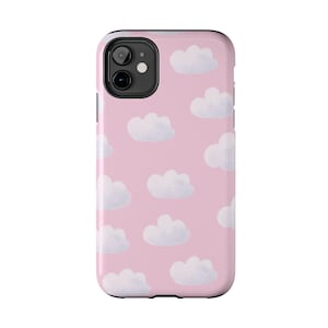 Pink Cloud Pattern Phone Case for iPhone Case 15 14 13 12 11 Pro Max Samsung Galaxy Light Pink Sky Trendy and Cute Aesthetic Gift