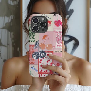 Coque de téléphone avec collage de cartes à jouer, coque pour iPhone 15 14 13 12 11 Pro Max, pique rétro Y2K, cadeau de couverture pour elle, Kawaii, tendance, mignonne, esthétique