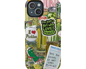 Etui na telefon Vintage Pickles MagSafe: oryginalny kolaż, modny iPhone Pro