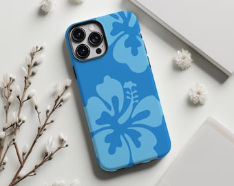 Blue Hibiscus iPhone Case: Summer Coastal Floral Phone Cover
