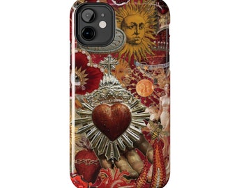 Red Vintage Mosaic Collage iPhone Case