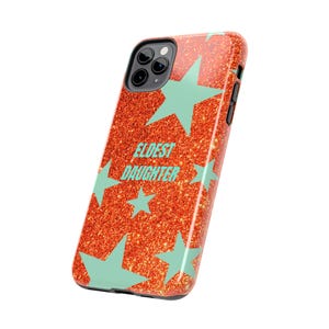 Eldest Daughter Phone Case Sparkly Orange Glitter Star Design, Trendy iPhone Case, Protective Cover image 16
