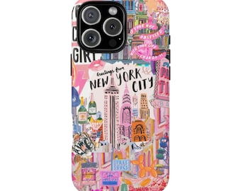 NYC Collage Phone Case, Preppy New York, MagSafe Compatible