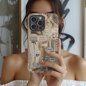 Biblichor Collage Phone Case iPhone 16 15 14 13 12 11 Pro Max, Book Collage Phone Case, Gift for Her, Vintage Retro Cover