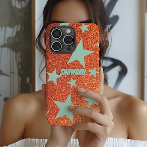 Orange Showgirl iPhone Case: Mint Star Trendy Cover