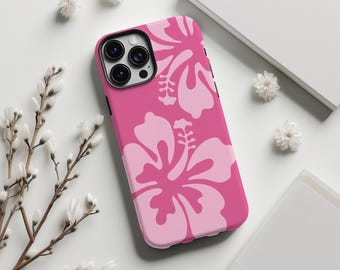 Roze hibiscus iPhone-hoesje, zomerbloemen kustontwerp