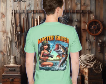 Herren-T-Shirt „Greatest Master Baiter Fishing“! Lustiges Angelshirt | Fischer | Geschenke für Ihn | Vatertagsgeschenke