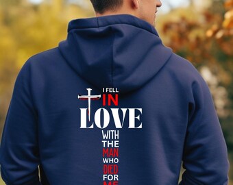Fallen for Grace Hoodie: Christian Faith Unisex Sweatshirt. Birthday gifts. Adult size hoodies.