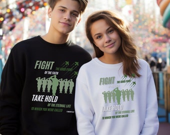 Youth Christian Sweatshirt: Faith Bible Verse Kid Gift