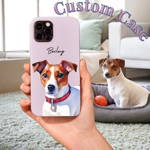 Custom Pet Phone Case Using Pet Photo and Name Personalized Phone Case Cat iPhone Case Samsung S23 Illustration Case Pet Loss Sympathy Gift