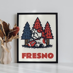Póster imprimible con descarga digital de Fresno Print: decoración para el hogar, la oficina, el dormitorio y la residencia universitaria: DISEÑO NO OFICIAL