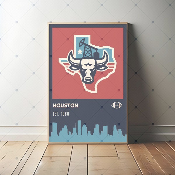 Houston Football Poster - Digital Download
