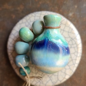 In the Water / Ceramic Pendant and Bead Set